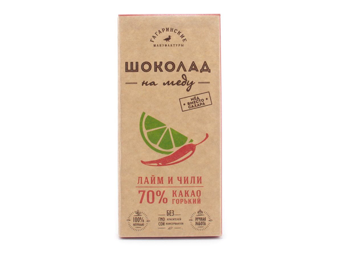 Шоколад на меду Горький 70% какао с лаймом 85г