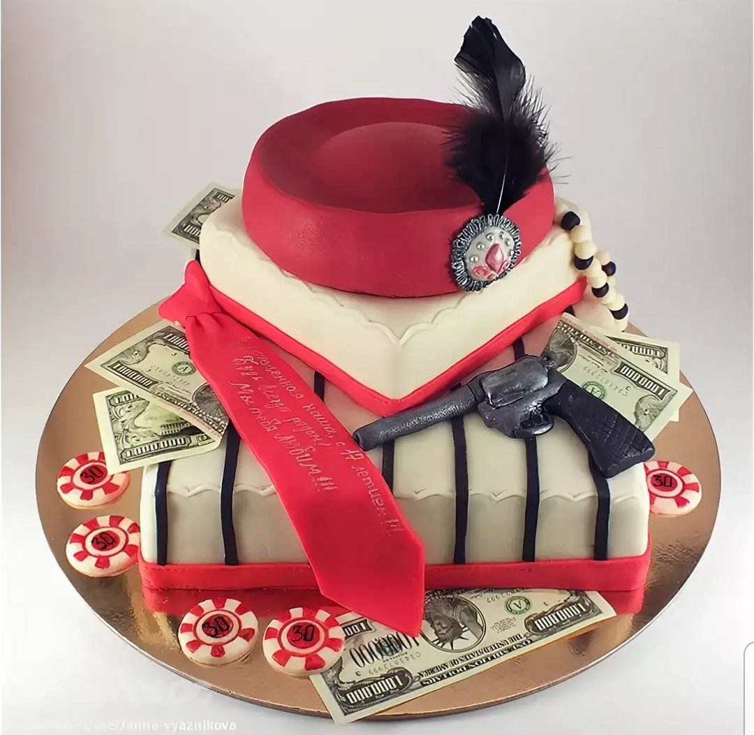 Подарок на день рождения 30 лет мужчине. Стильный торт. Торт в гангстерском стиле. Оригинальный торт для женщины. Торт в стиле мафия.