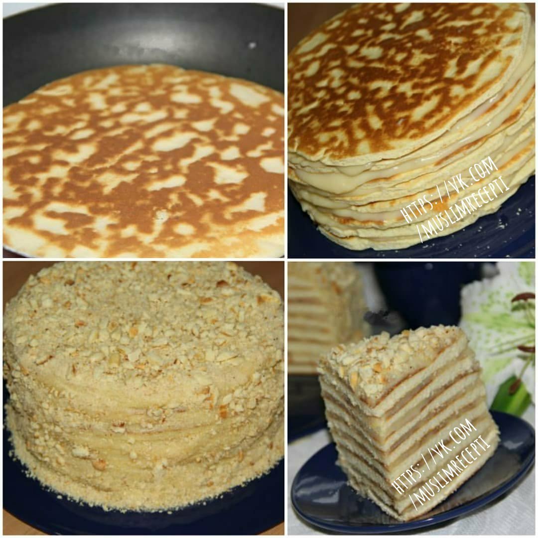 Медовый торт слоями из коржей