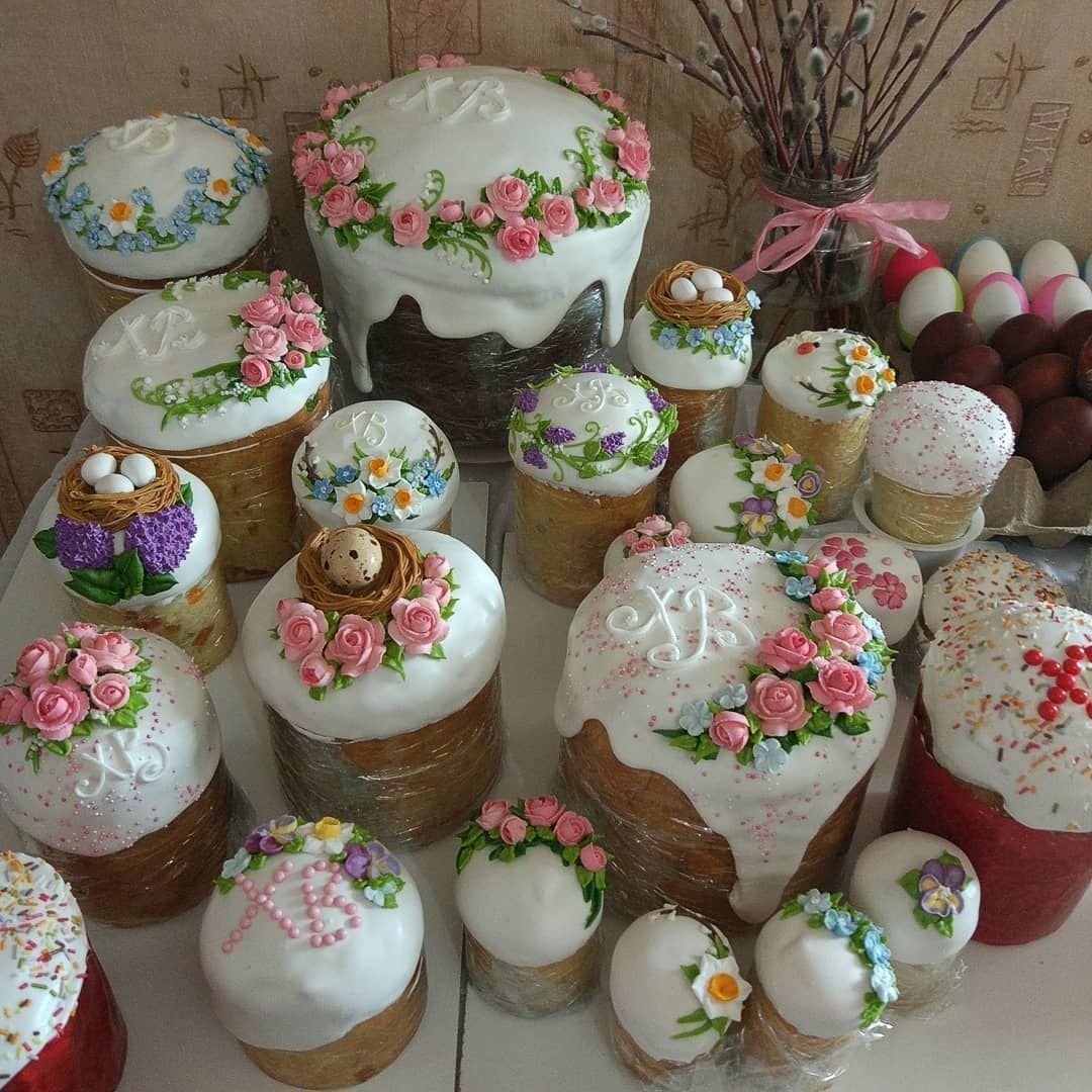 Украшение куличей глазурью