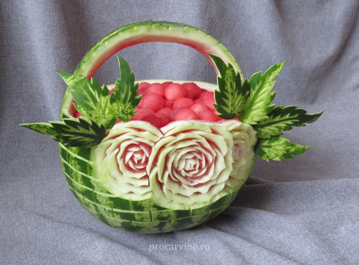 Корзинка из арбуза