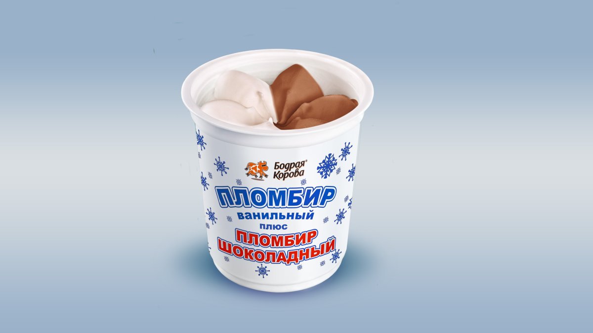 Пломбир бодрая корова в стаканчике