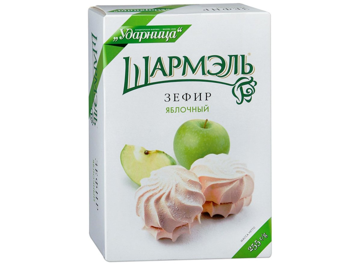 Зефир Ударница Шармель 250г классический в шоколаде