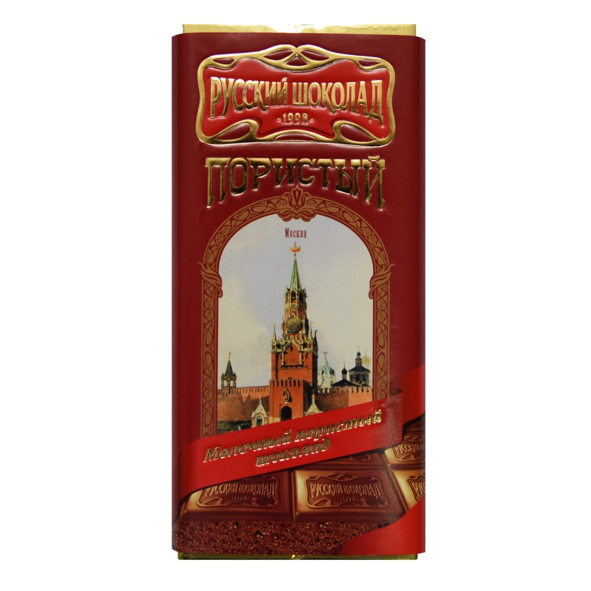Розовый пористый шоколад