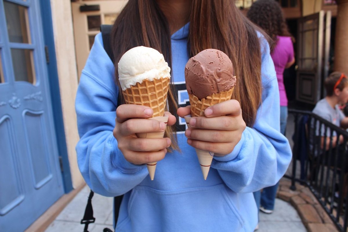 Мороженое с вафлей с двух сторон