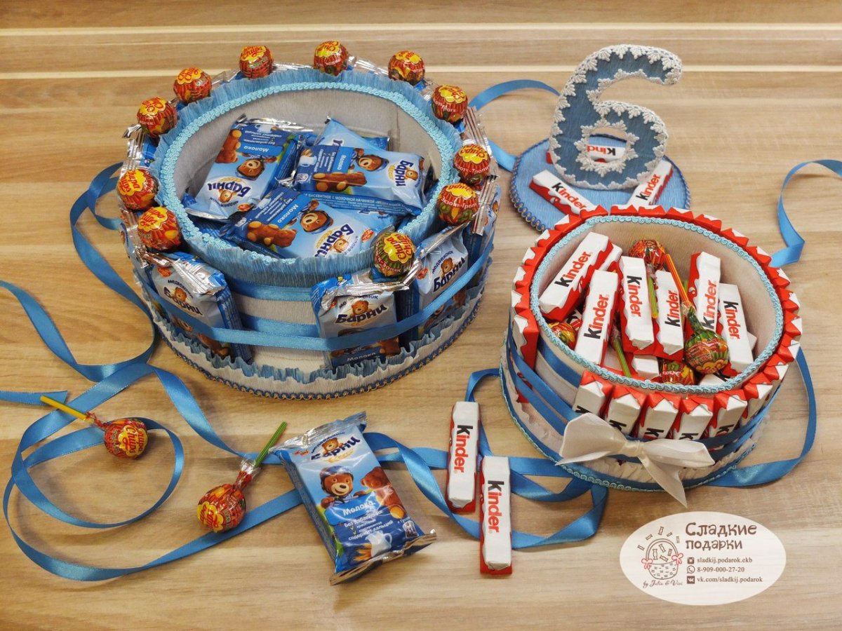 Подарок из конфет для мальчика