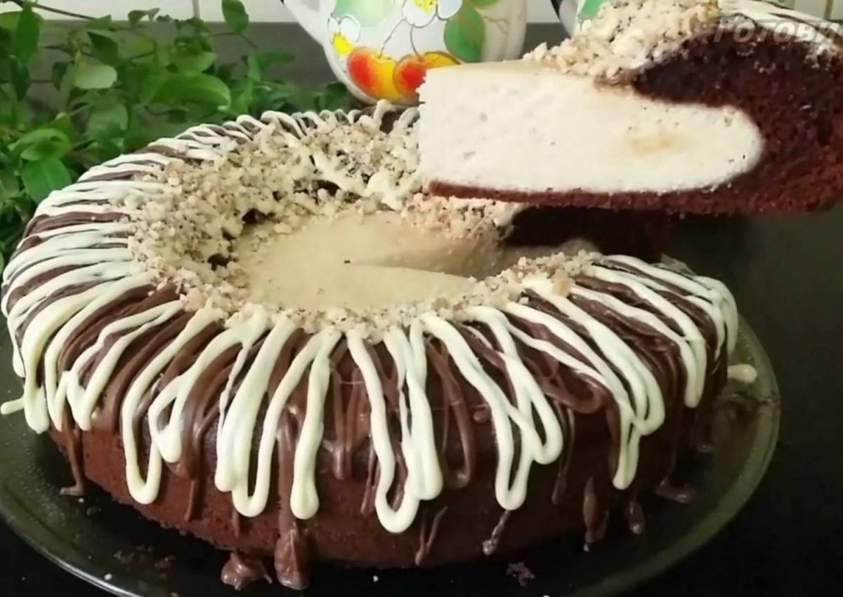 Торт с меренгой и заварным кремом