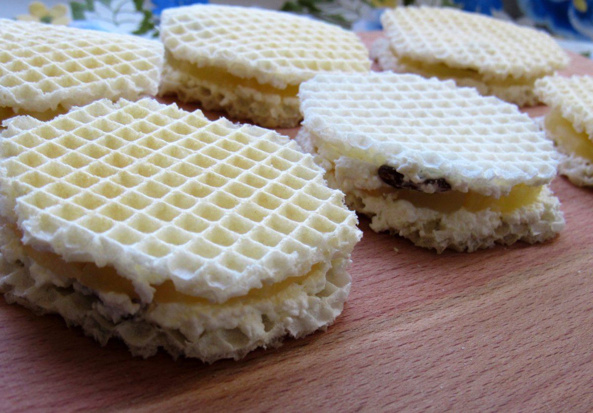 Домашнее мороженое с вафельными коржами