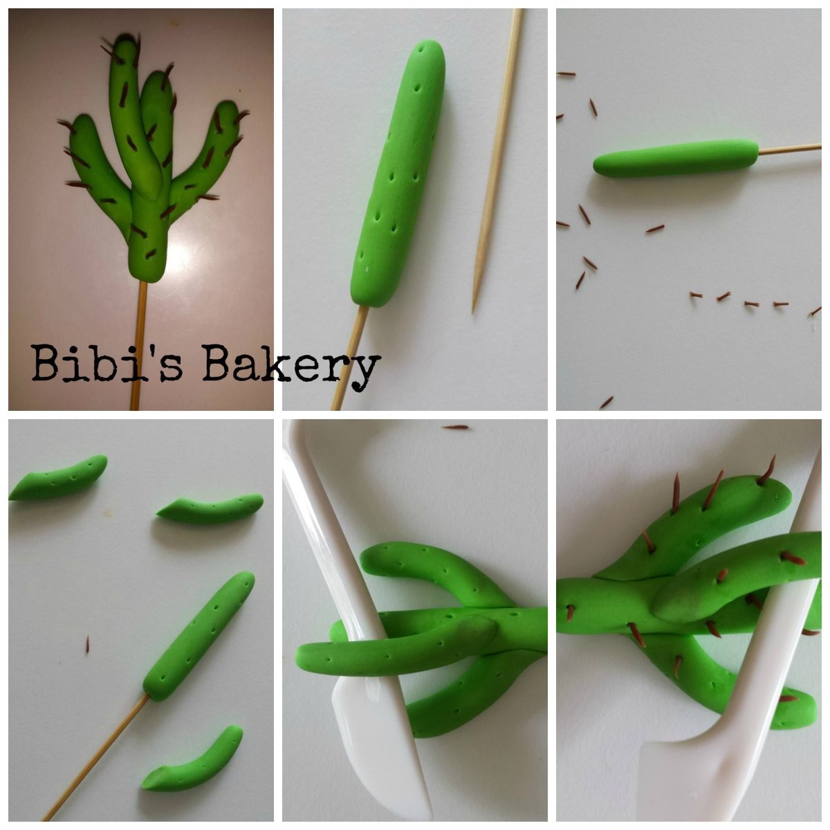 Кактус из сахарной мастики