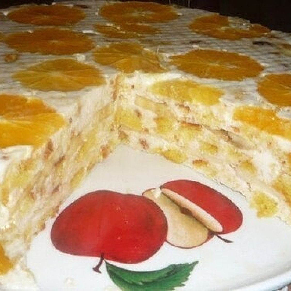 Лёгкий торт без выпечки на крахмале