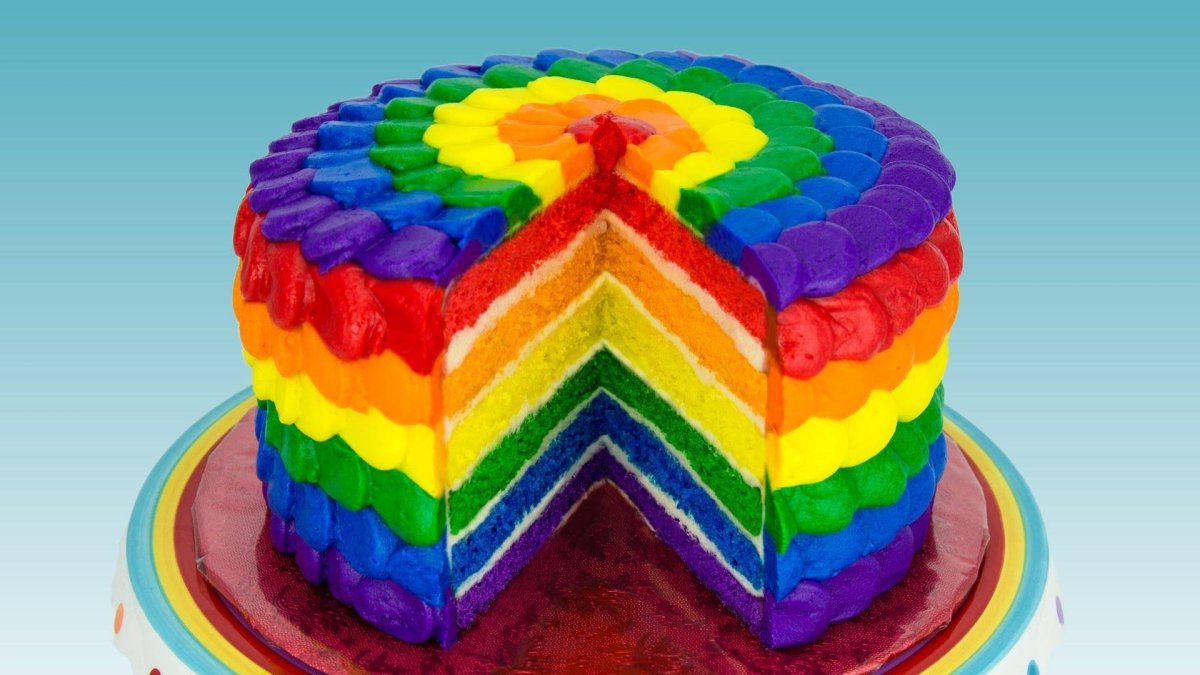 Радужный торт внутри