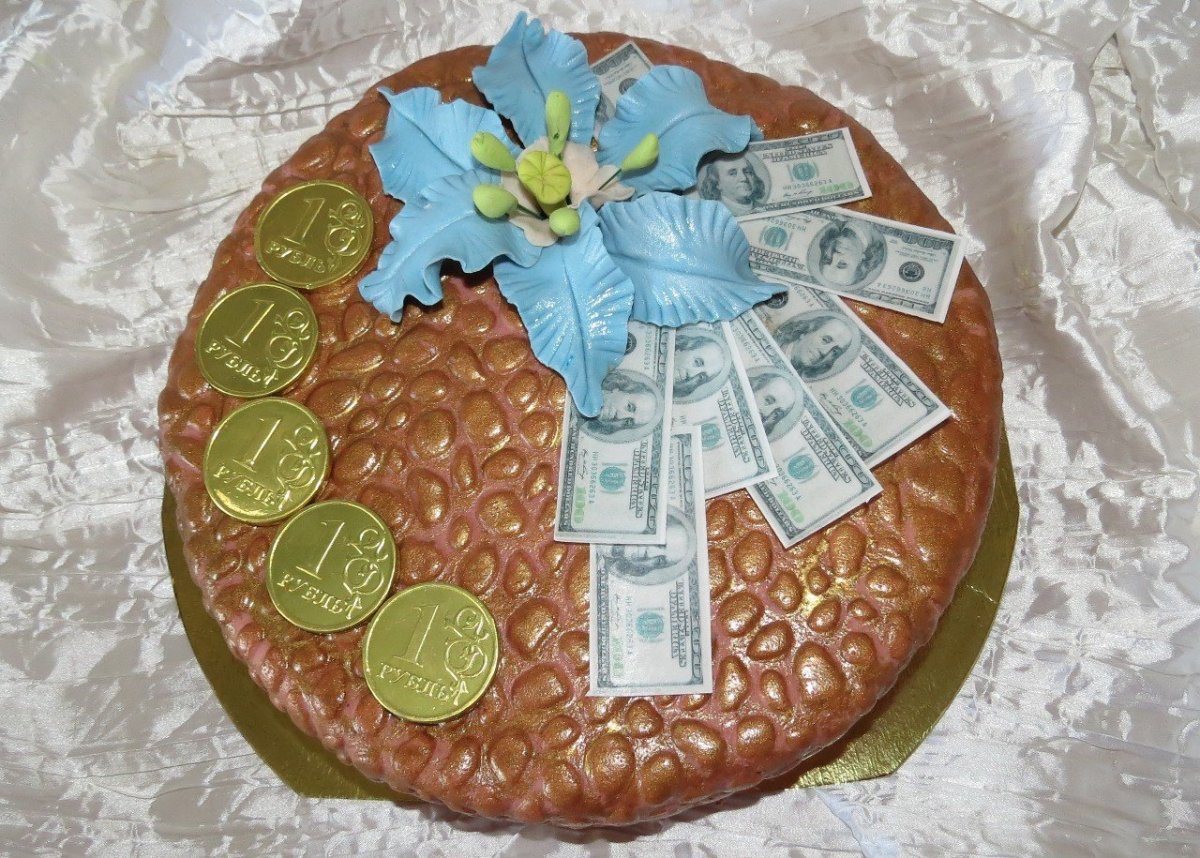 Торт мешок с деньгами