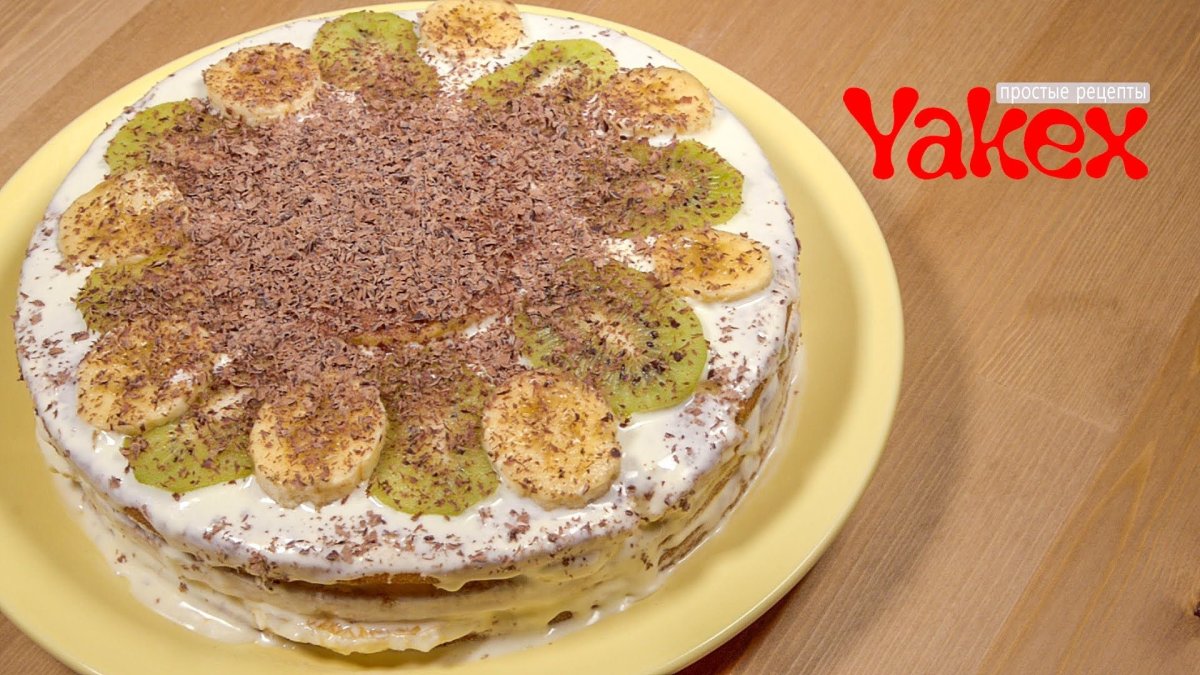Торт из вафельных коржей украшение