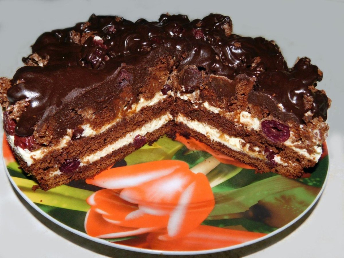 Торт с какао и шоколадом