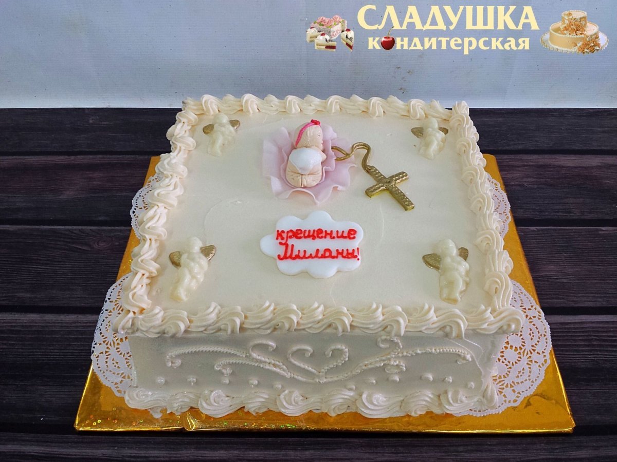 Украшение торта для крестин мальчика