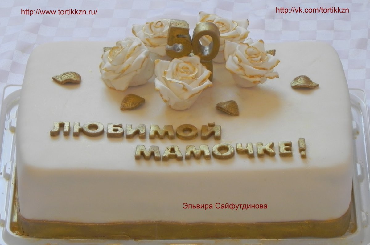Открытка с днём рождения маме с тортом