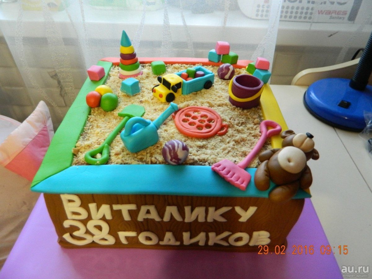 Торт песочница