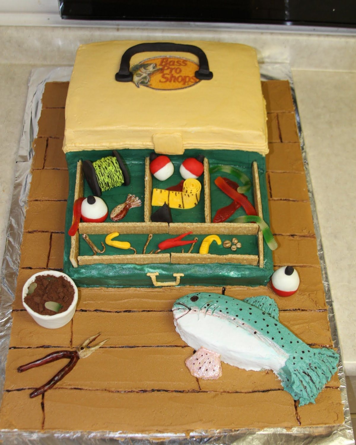 Оригинальный прикольный торт для рыбака