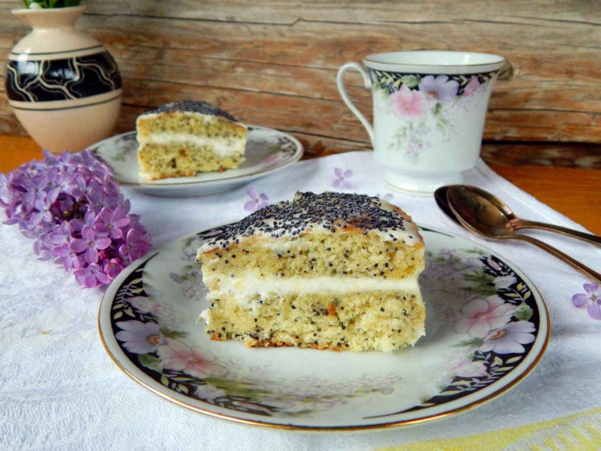 Маковый бисквит для торта