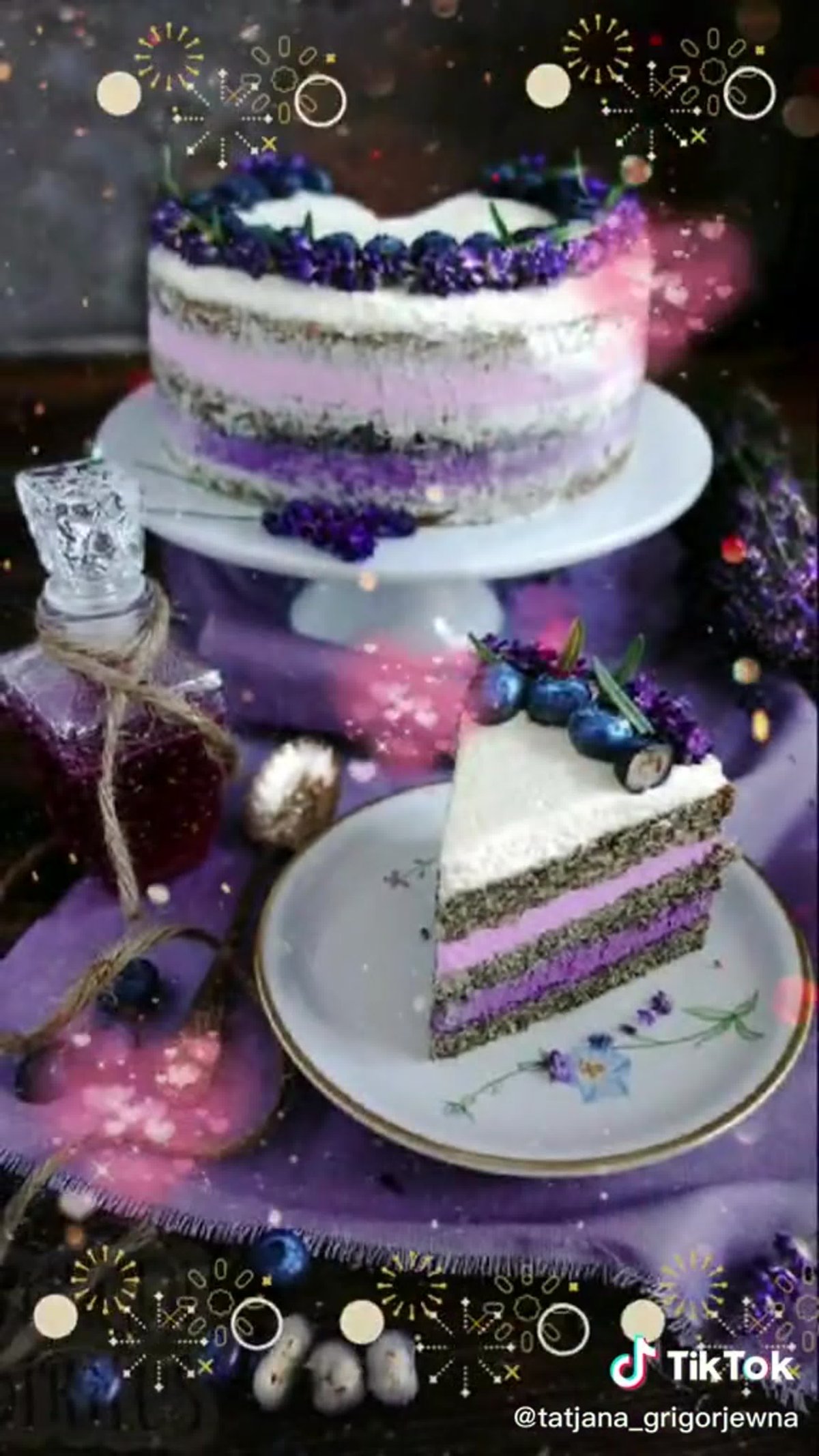 Торт rawcake черника-Лаванда