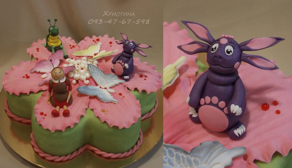 Лунтик в яйце из мастики