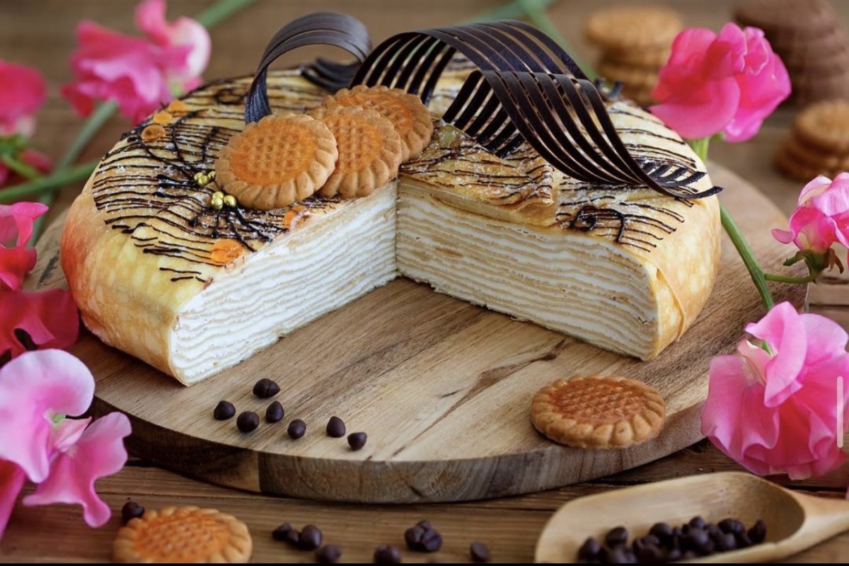 Блинный торт с кремом чиз