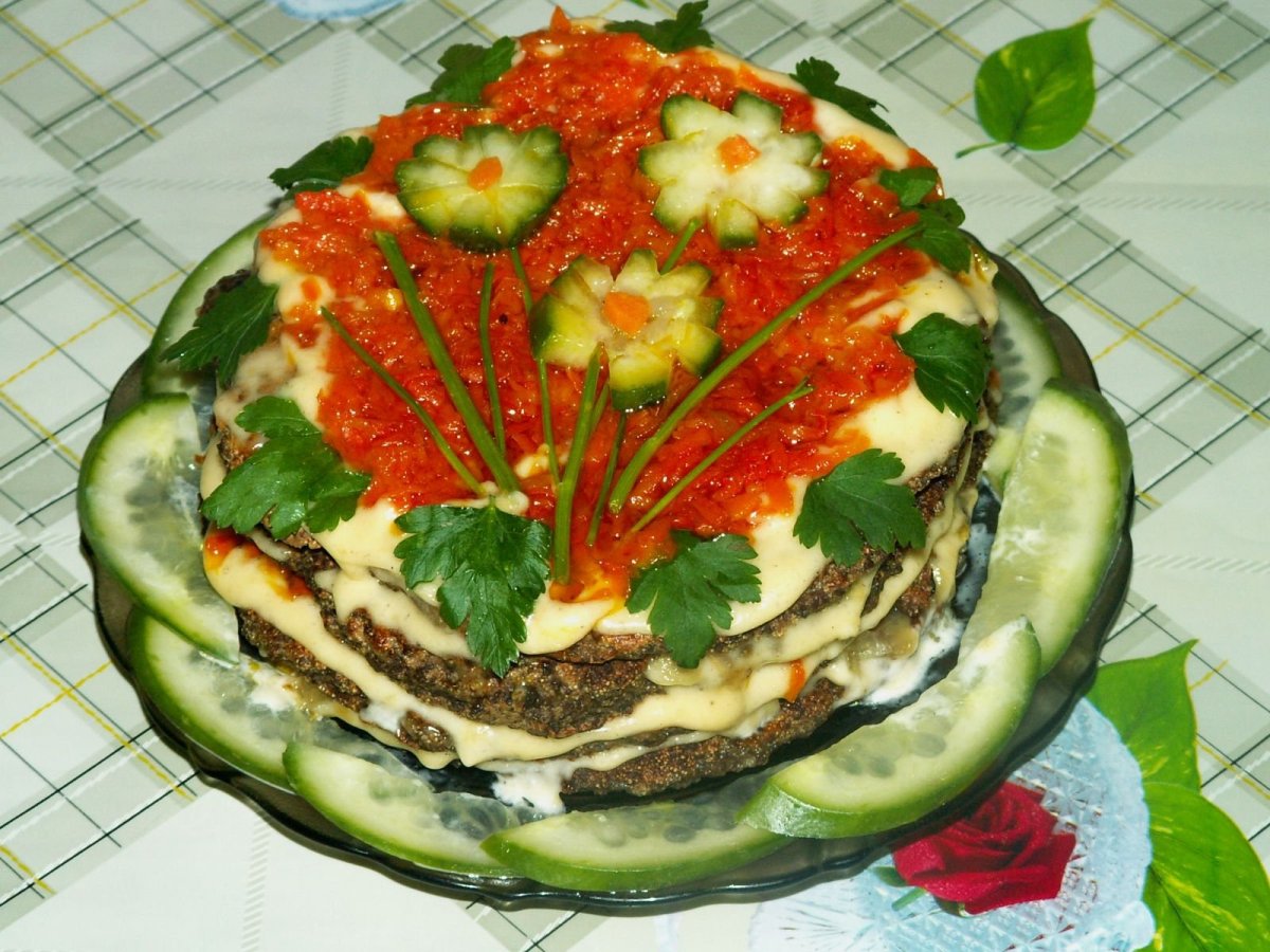 Печеночный торт закусочный