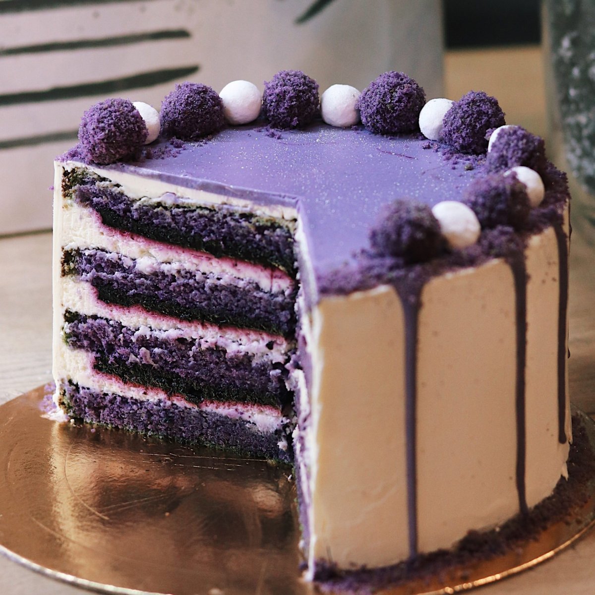 Лавандовый торт декор