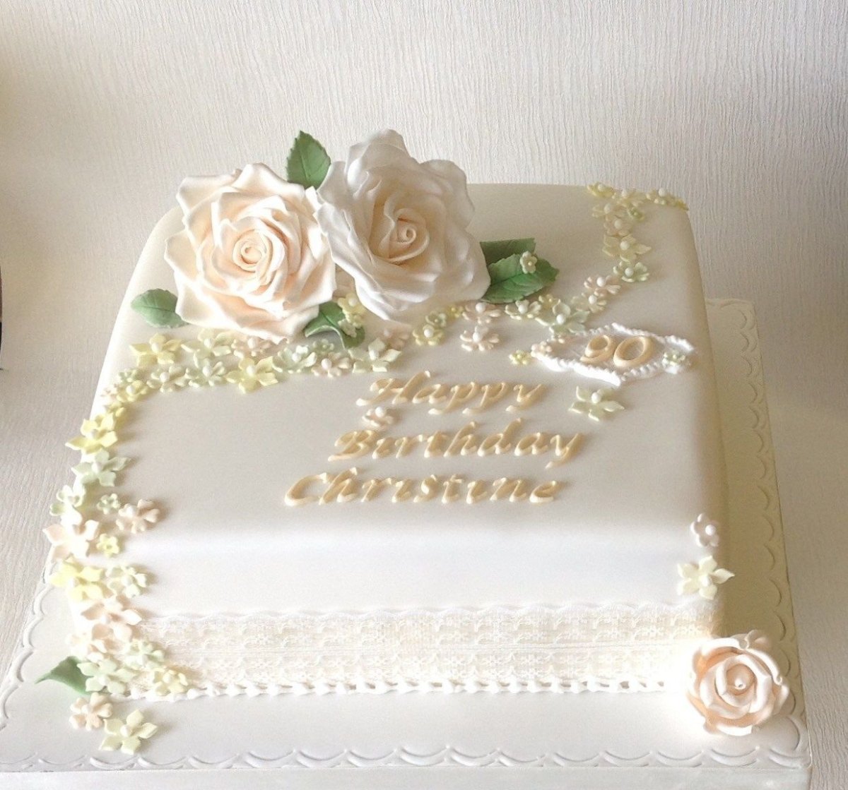 Свадебный торт одноярусный прямоугольный