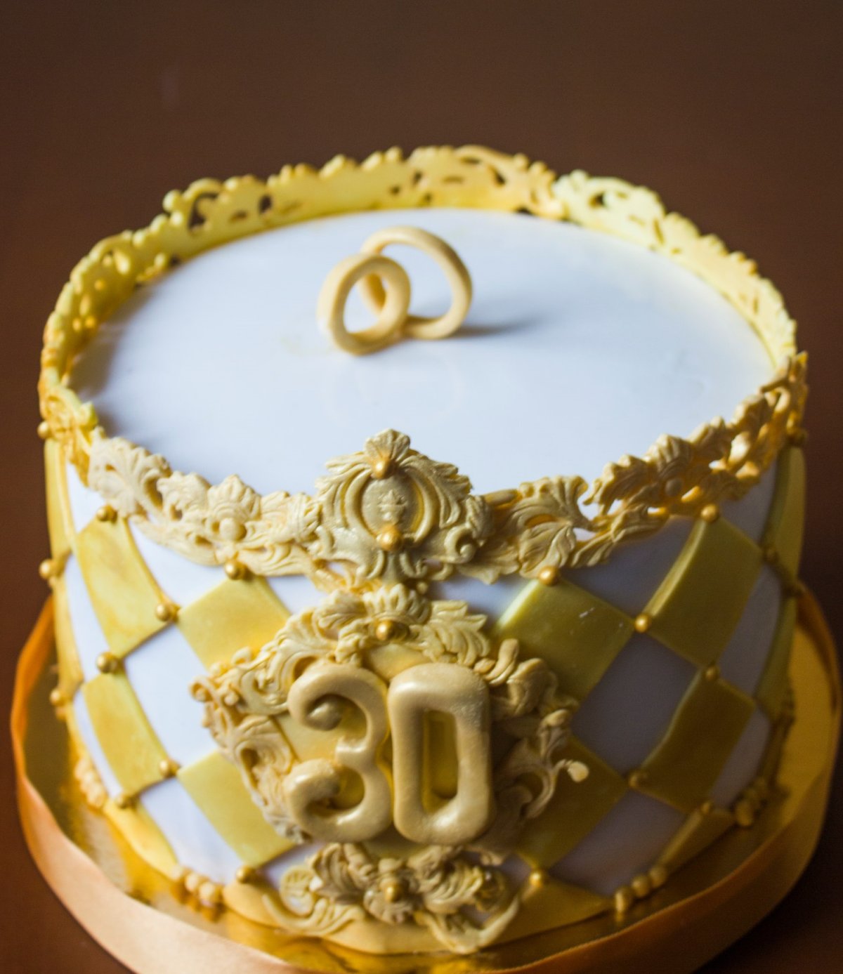 Торт на золотую свадьбу кремовый