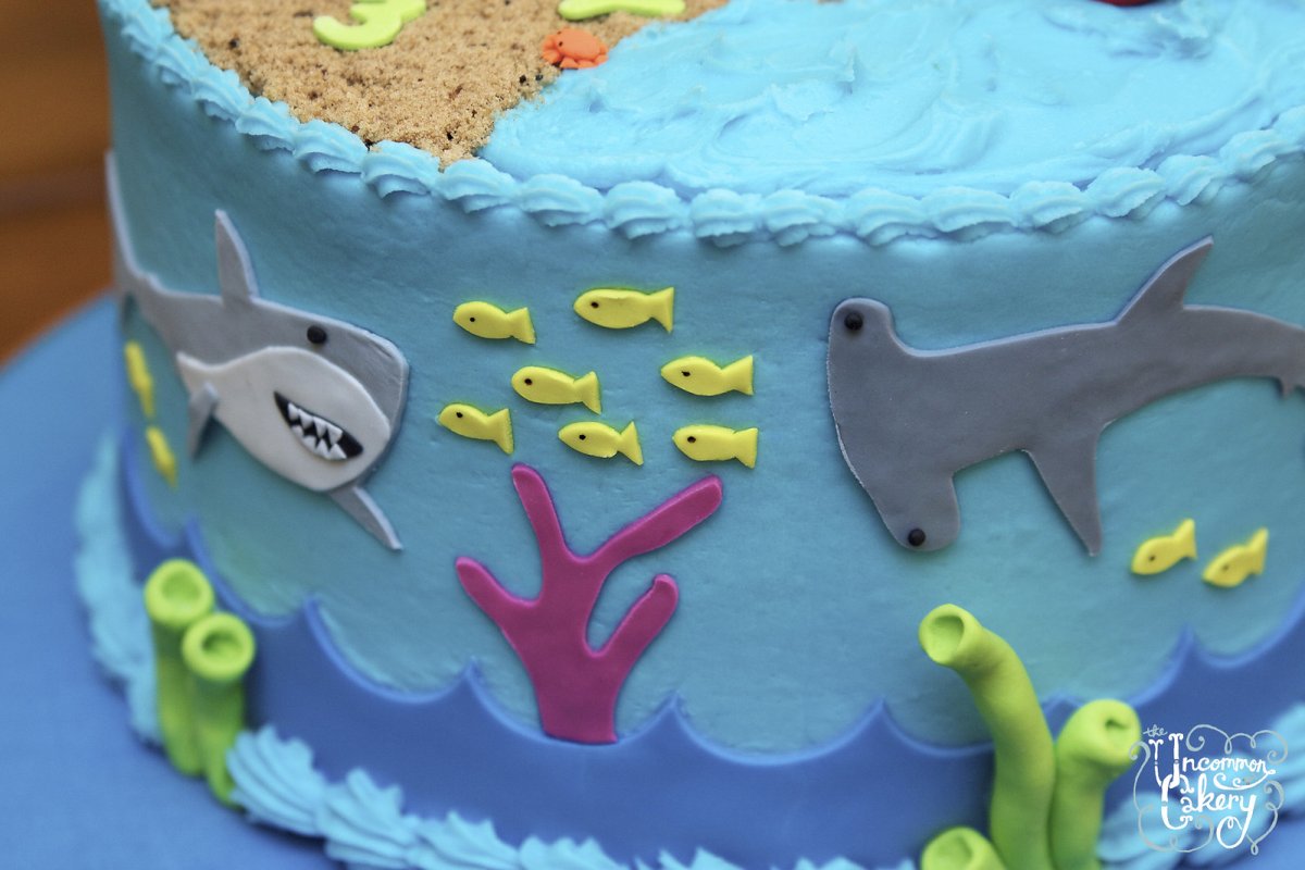 Торт с акулой без мастики