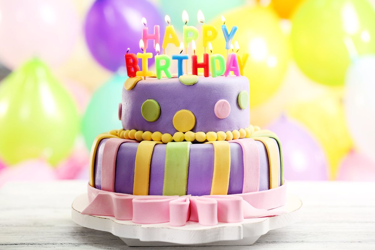 Торт на день рождения Happy Birthday