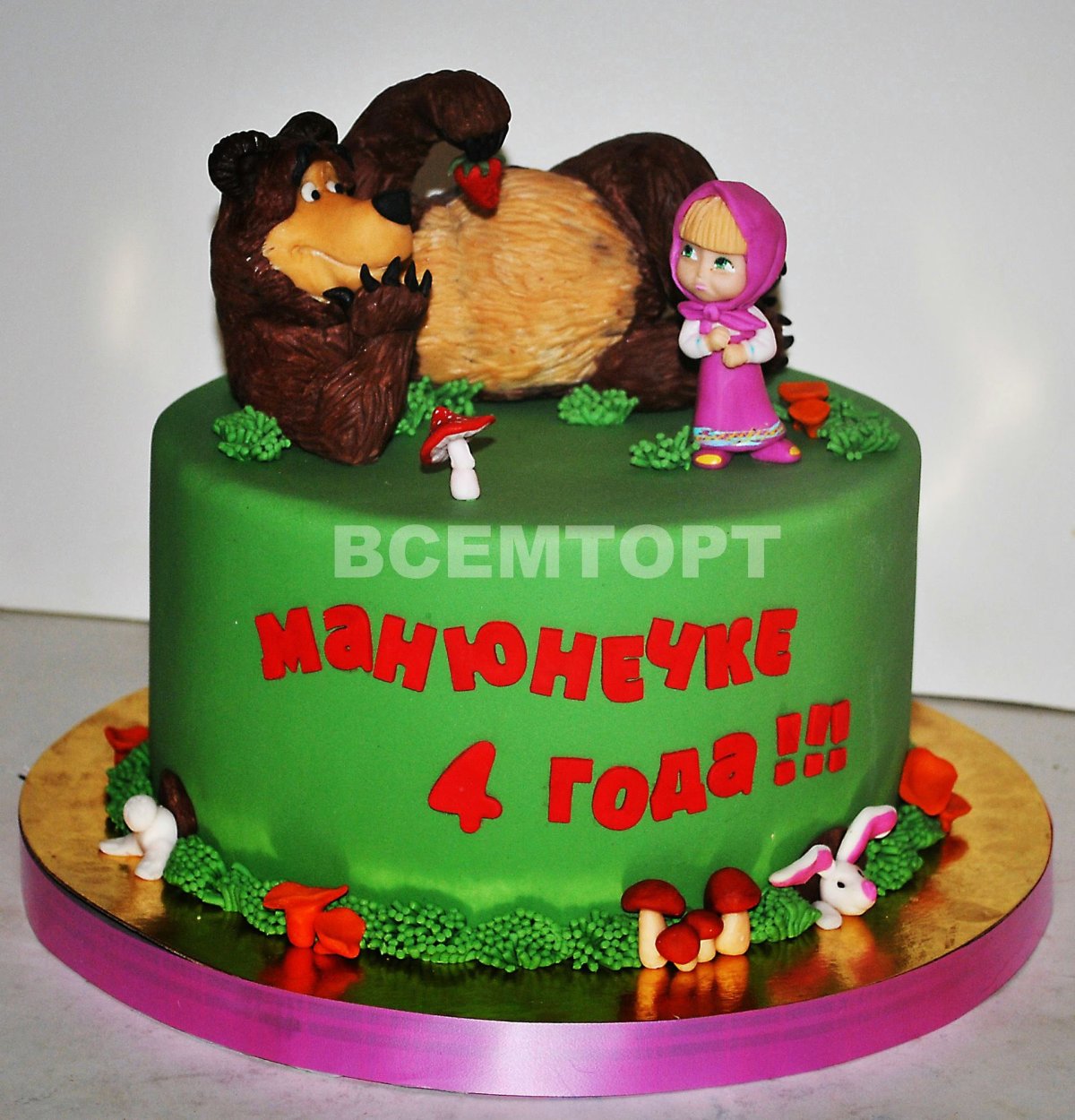 Торт Маша и медведь с фотопечатью