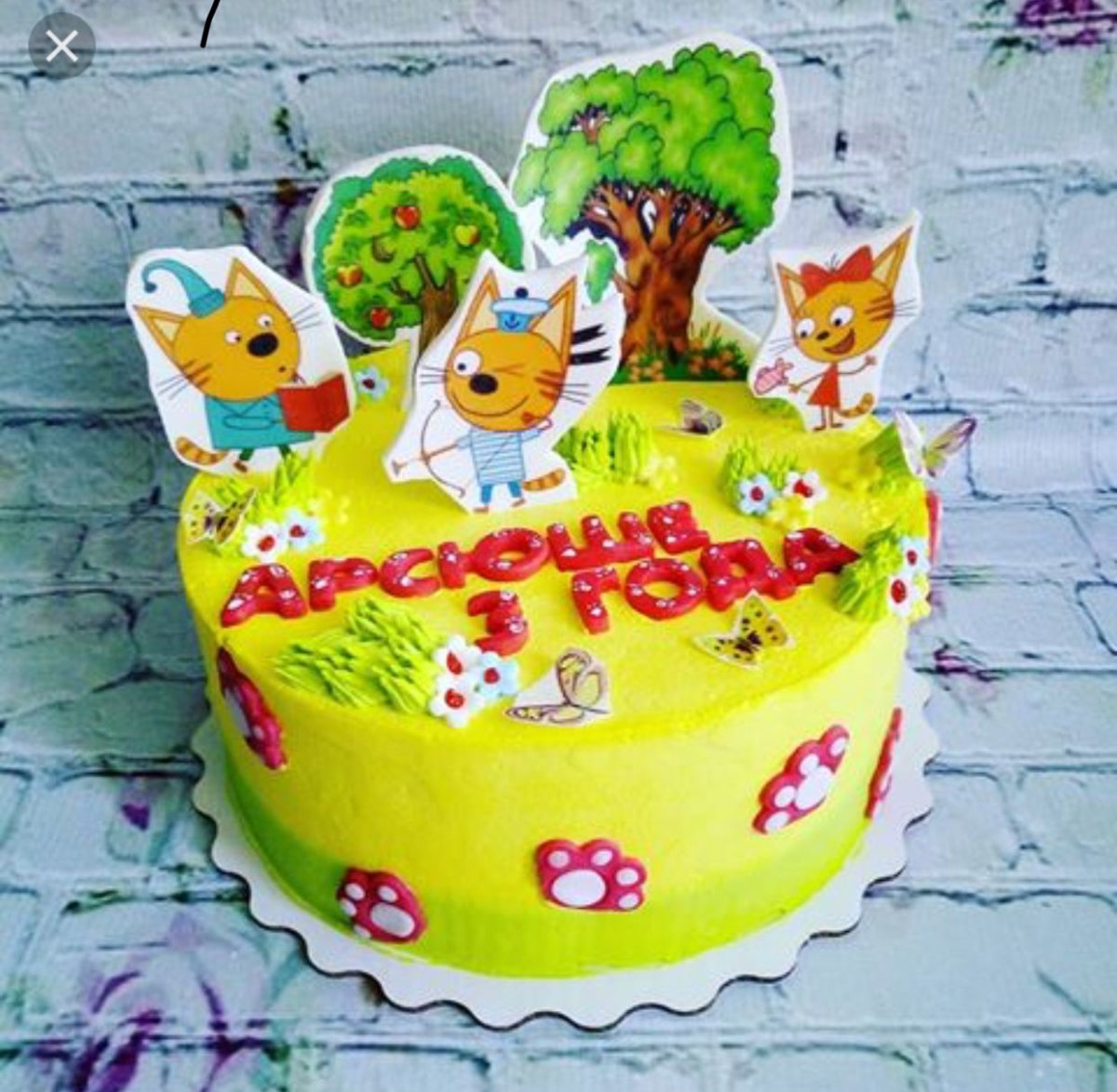 Торт три кота для девочки 2 года