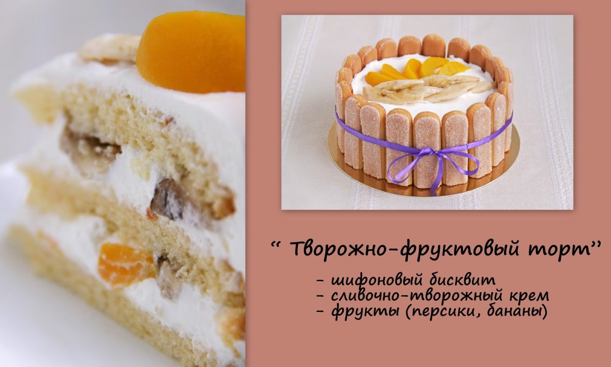 Украшение торта персиками консервированными