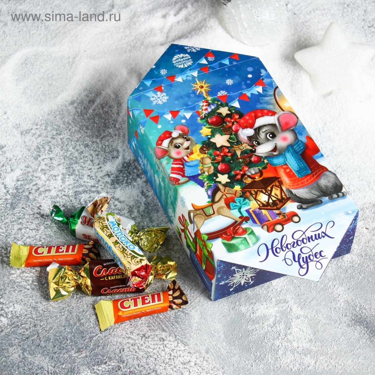 Новогодние конфеты в коробке