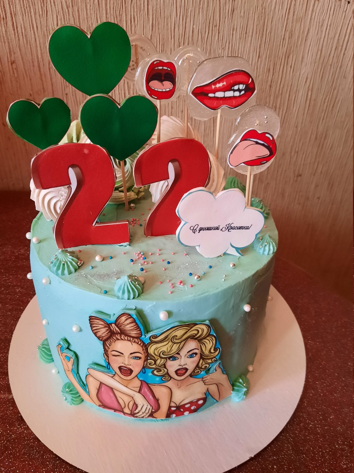 Торт на день рождения девушки 22