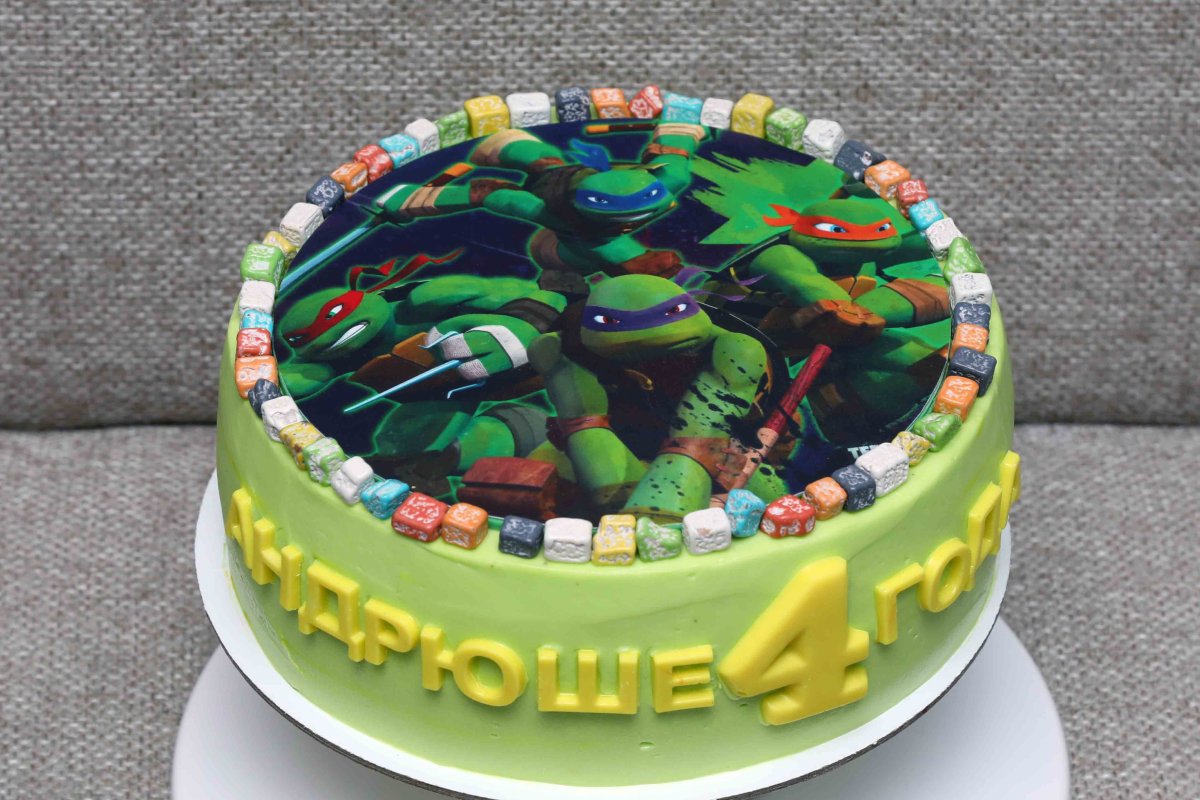 Торт с черепашками ниндзя для мальчика 6 лет