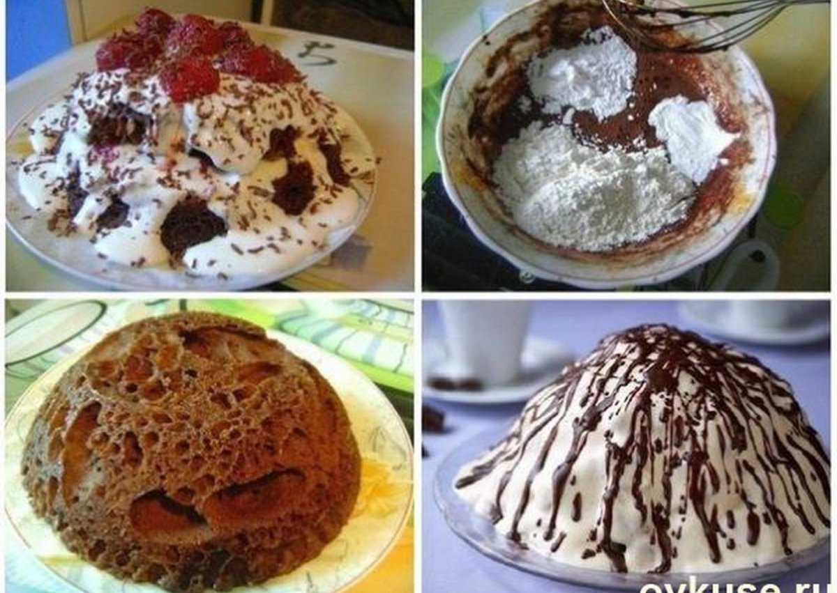 Шоколадное тортик в микроволновке