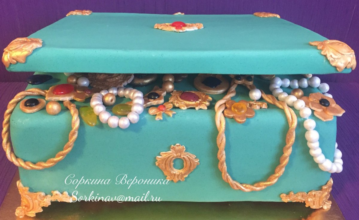 Торт шкатулка с драгоценностями