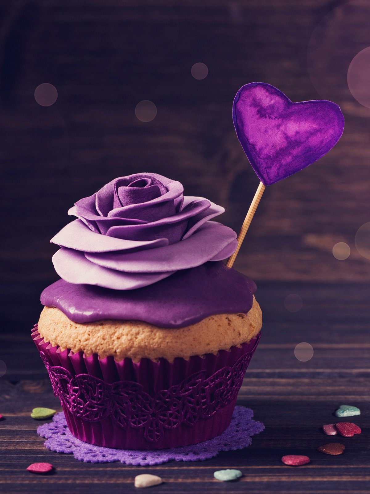 Торт Happy Birthday фиолетовый