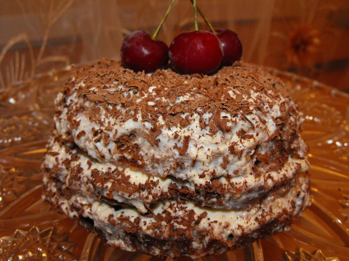 Лёгкий торт в микроволновке