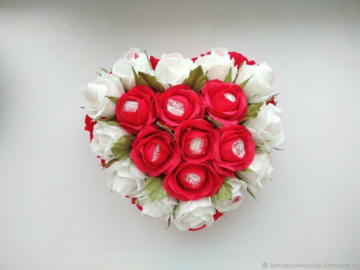 Букет из конфет сердце