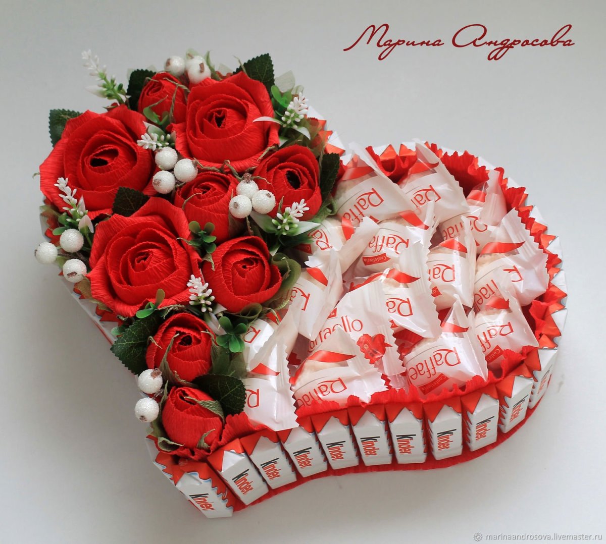 Сердечный букет из бумаги