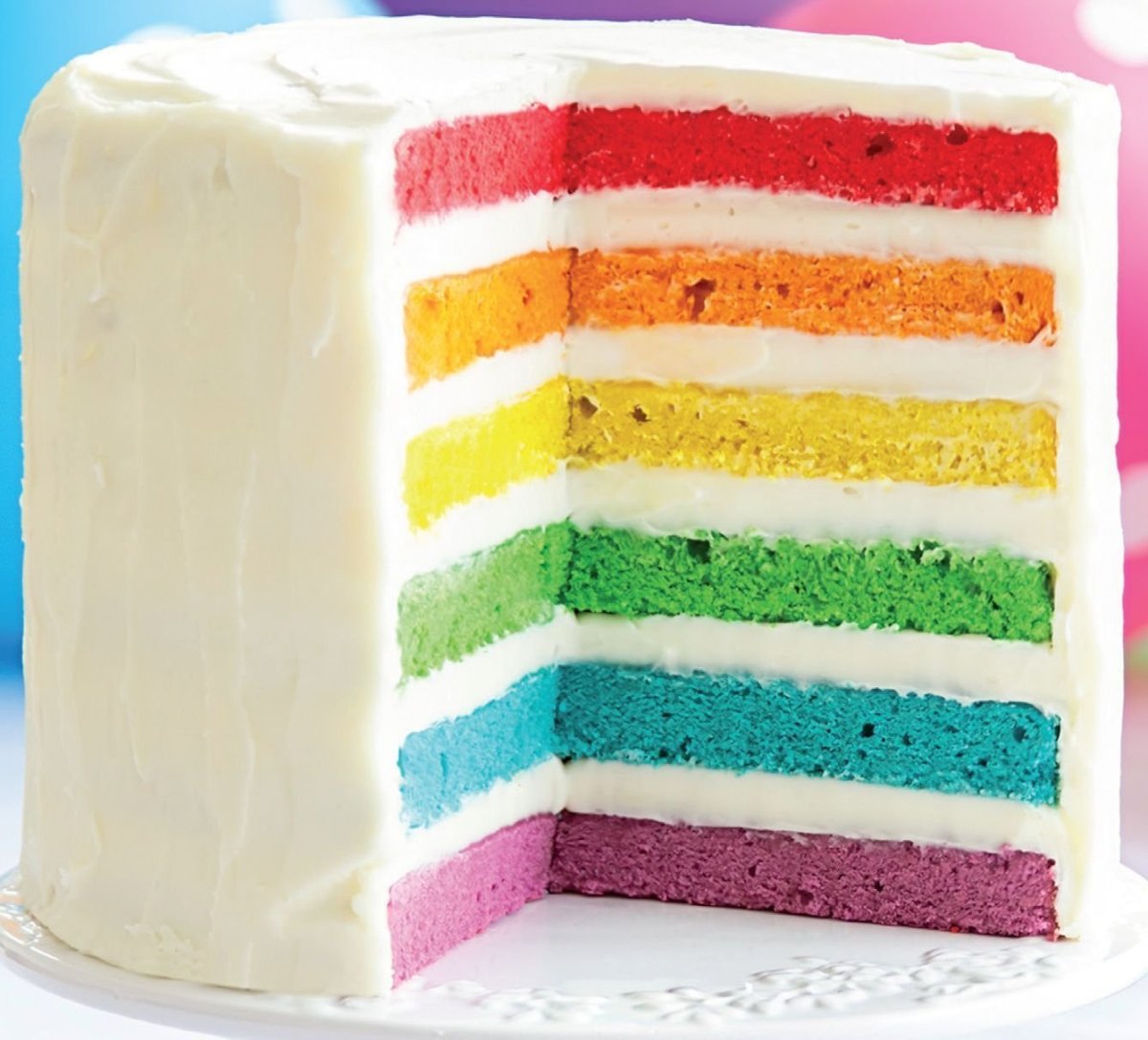 Радужный торт в разрезе
