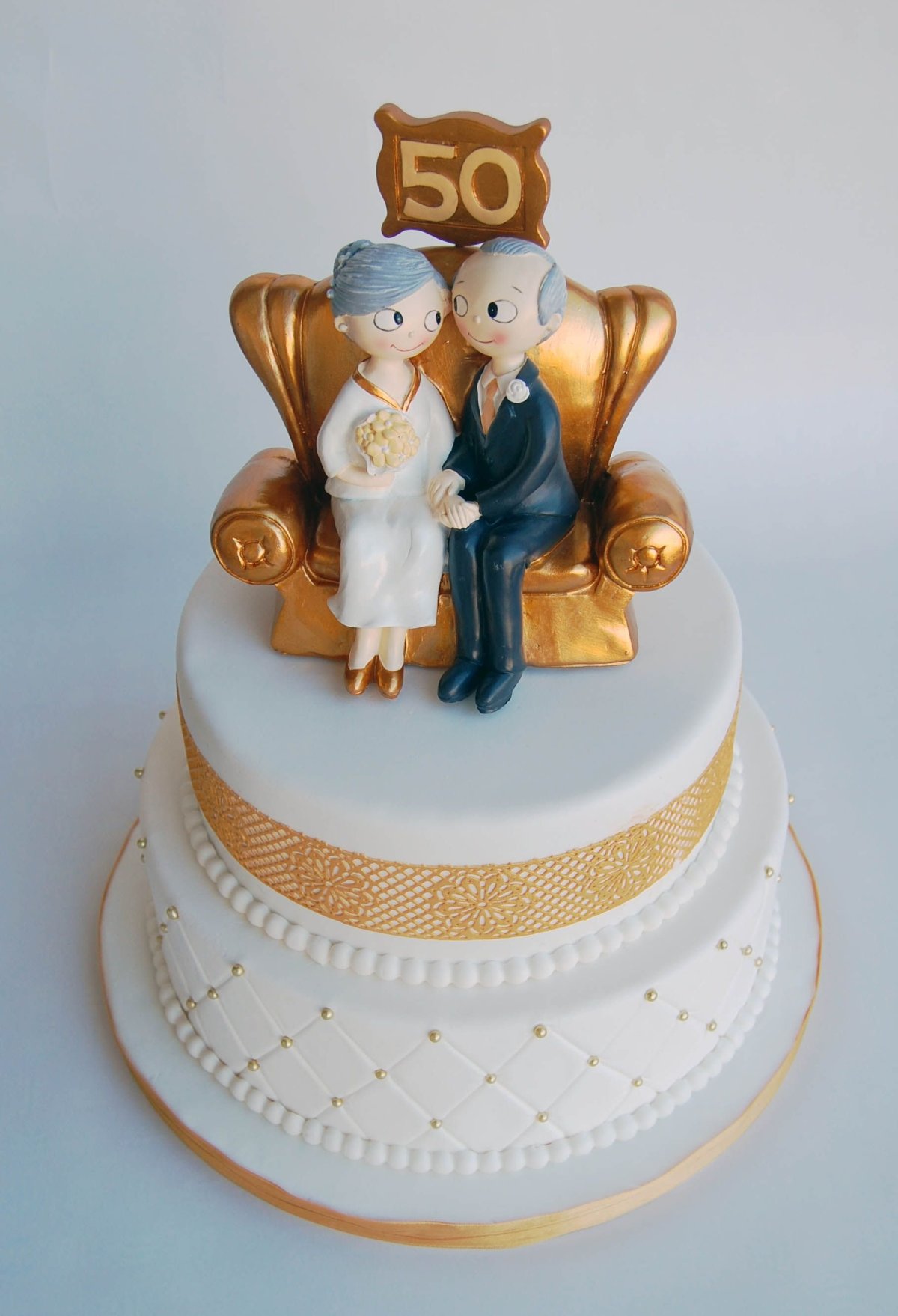 Оригинальный торт на золотую свадьбу
