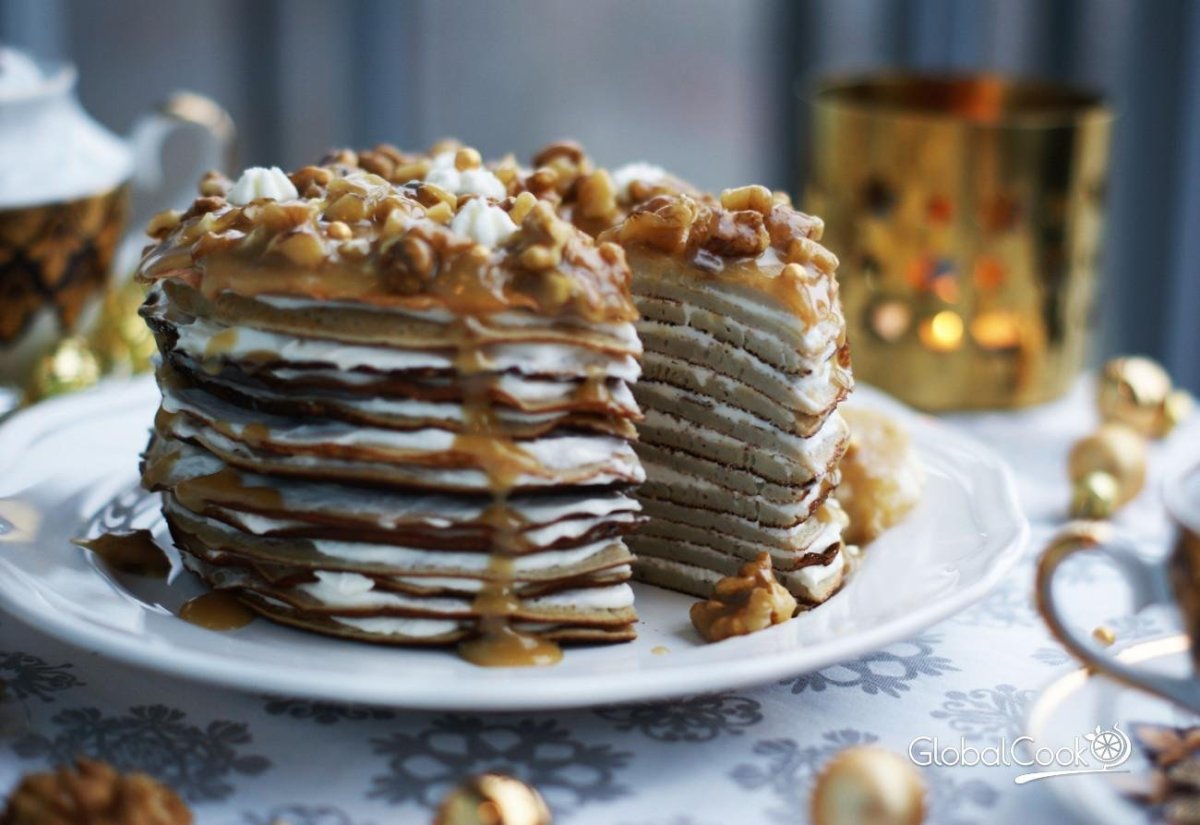 Блинный торт с кремом чиз