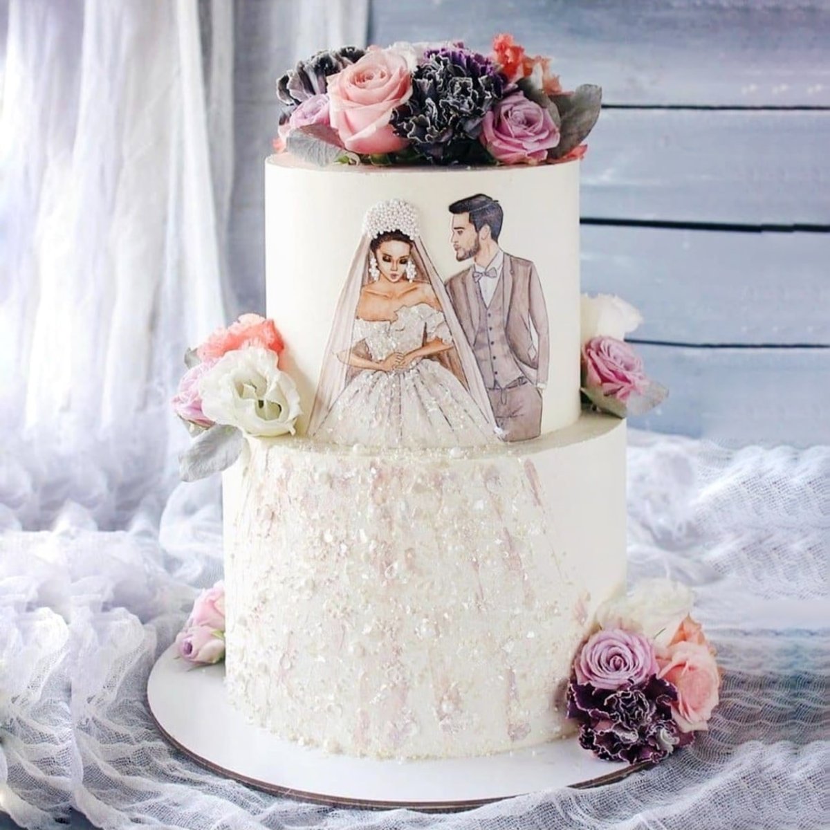 Нежный торт на годовщину свадьбы