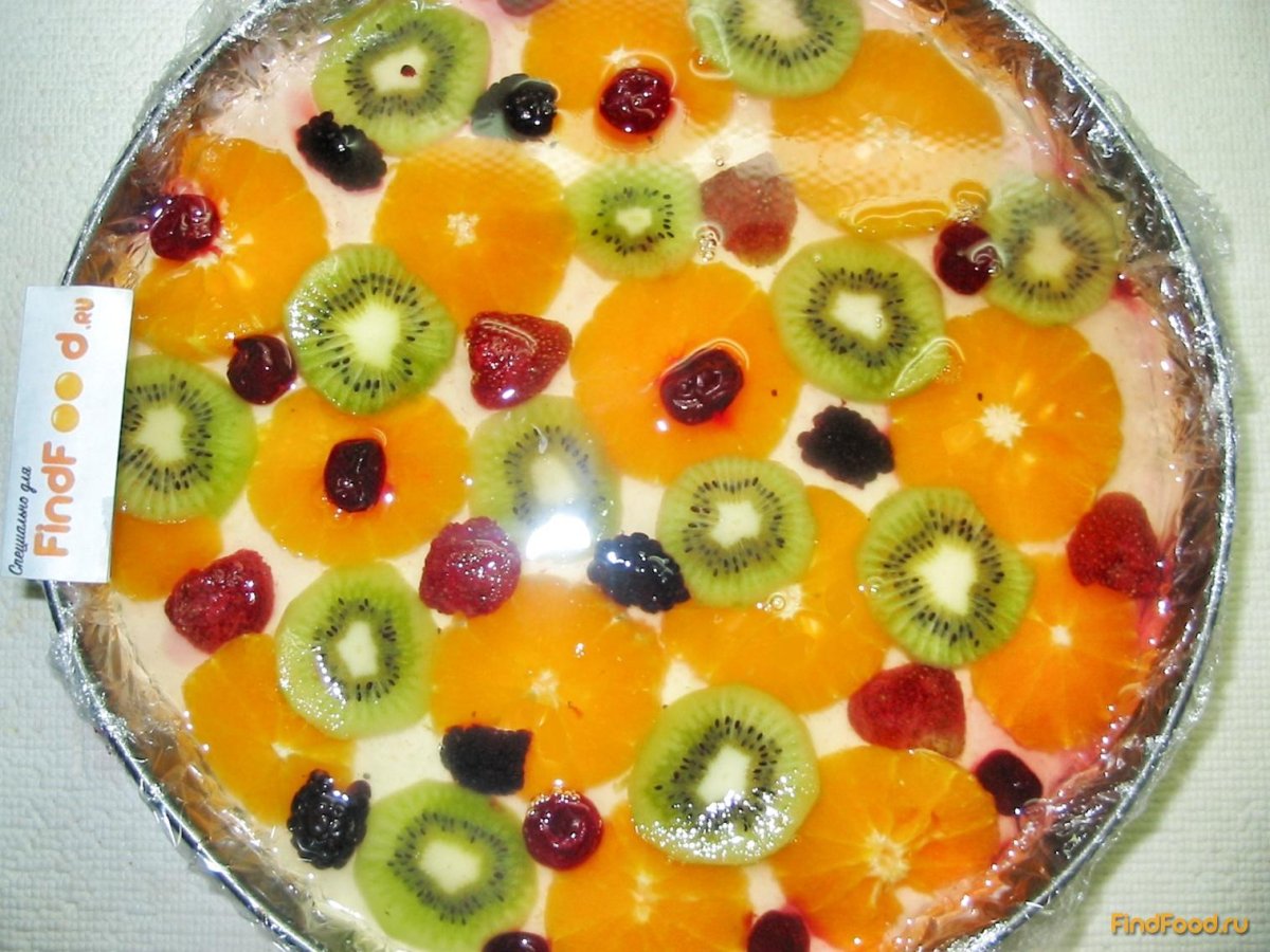 Заливной торт с фруктами