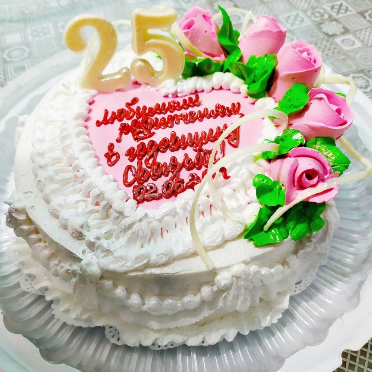 Торт на годовщину свадьбы 25 лет